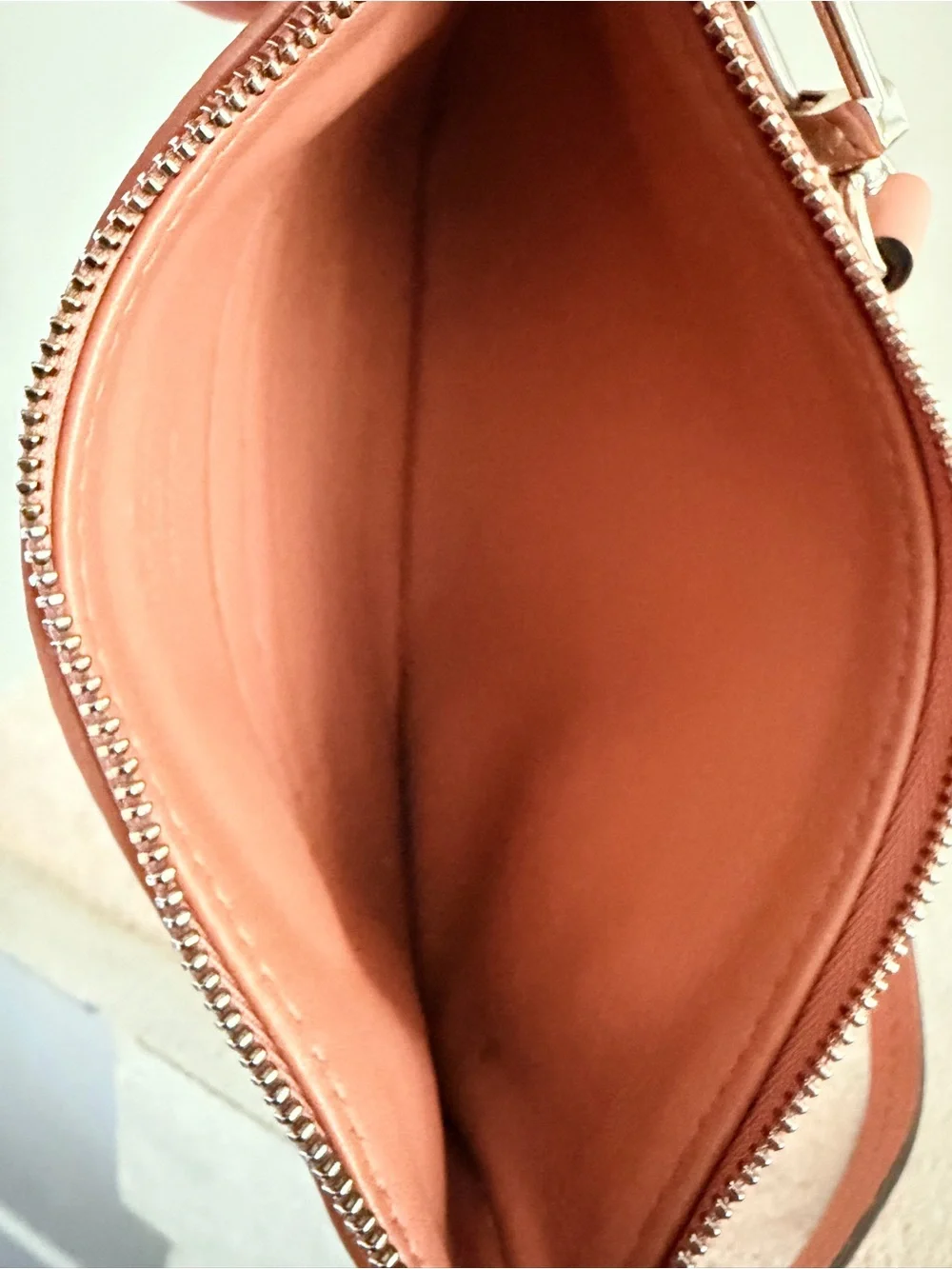 LOUIS VUITTON Mahina Perforated Leather Pochette Wristlet Coral Pink